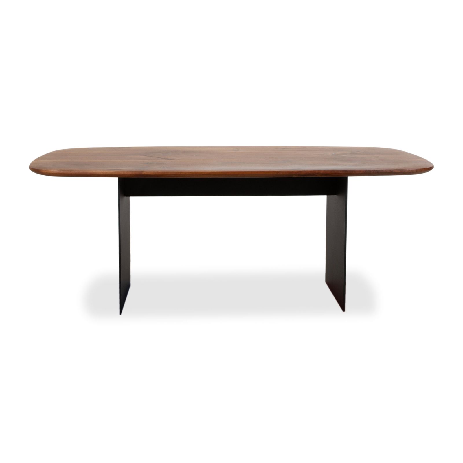 photo furniture Janua Wood Raw Steel Dining Table Brown Anthracite 200 X 100 Cm