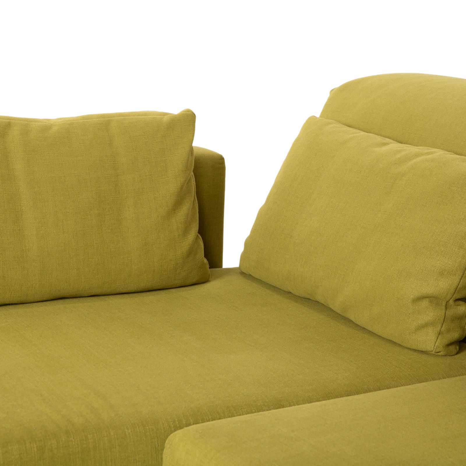 photo furniture Canapé d'angle Brühl Moule en tissu, vert et jaune, fonction manuelle