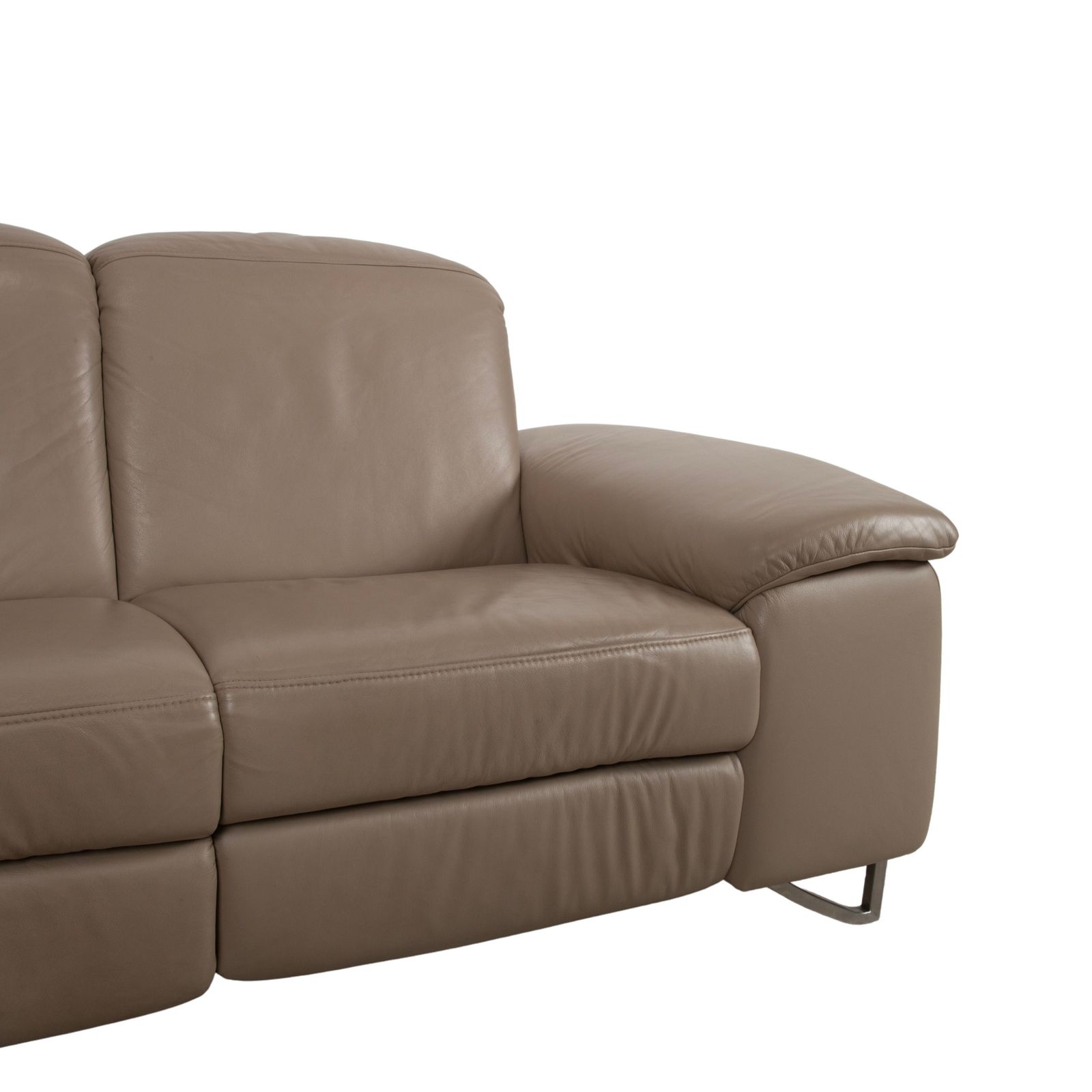 Himolla 1401 Leren Hoekbank Bruin Taupe Manuele Functie photo buy