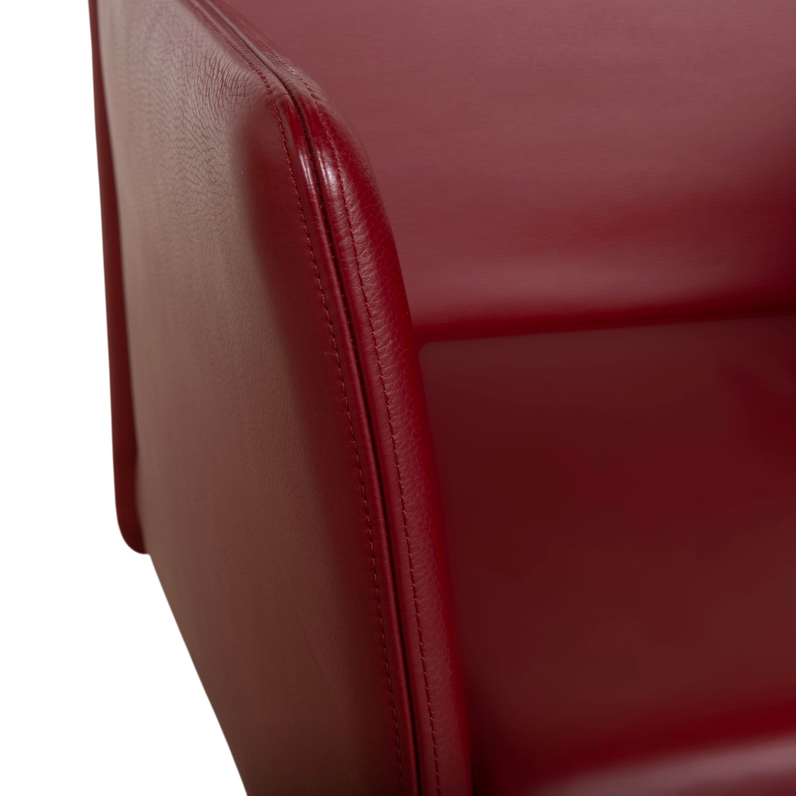 Lot de 4 chaises Walter Knoll Jason en cuir rouge, piètement luge photo vinterior