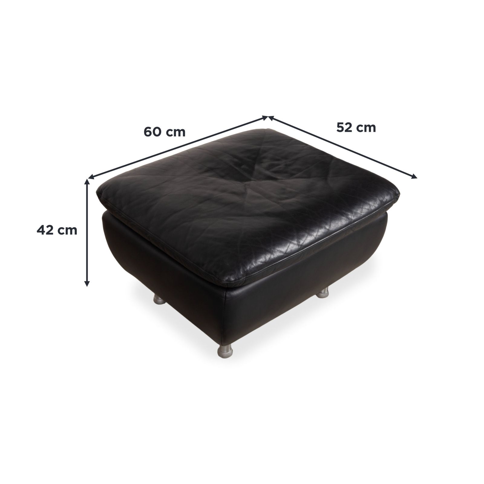 Ensemble fauteuil et repose-pieds Rolf Benz 5600 en cuir noir photo for sale