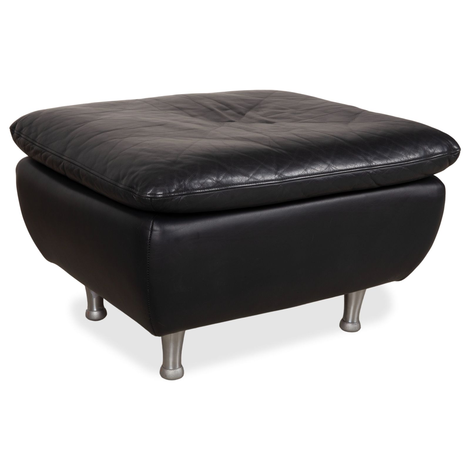 Ensemble fauteuil et repose-pieds Rolf Benz 5600 en cuir noir photo 893.0