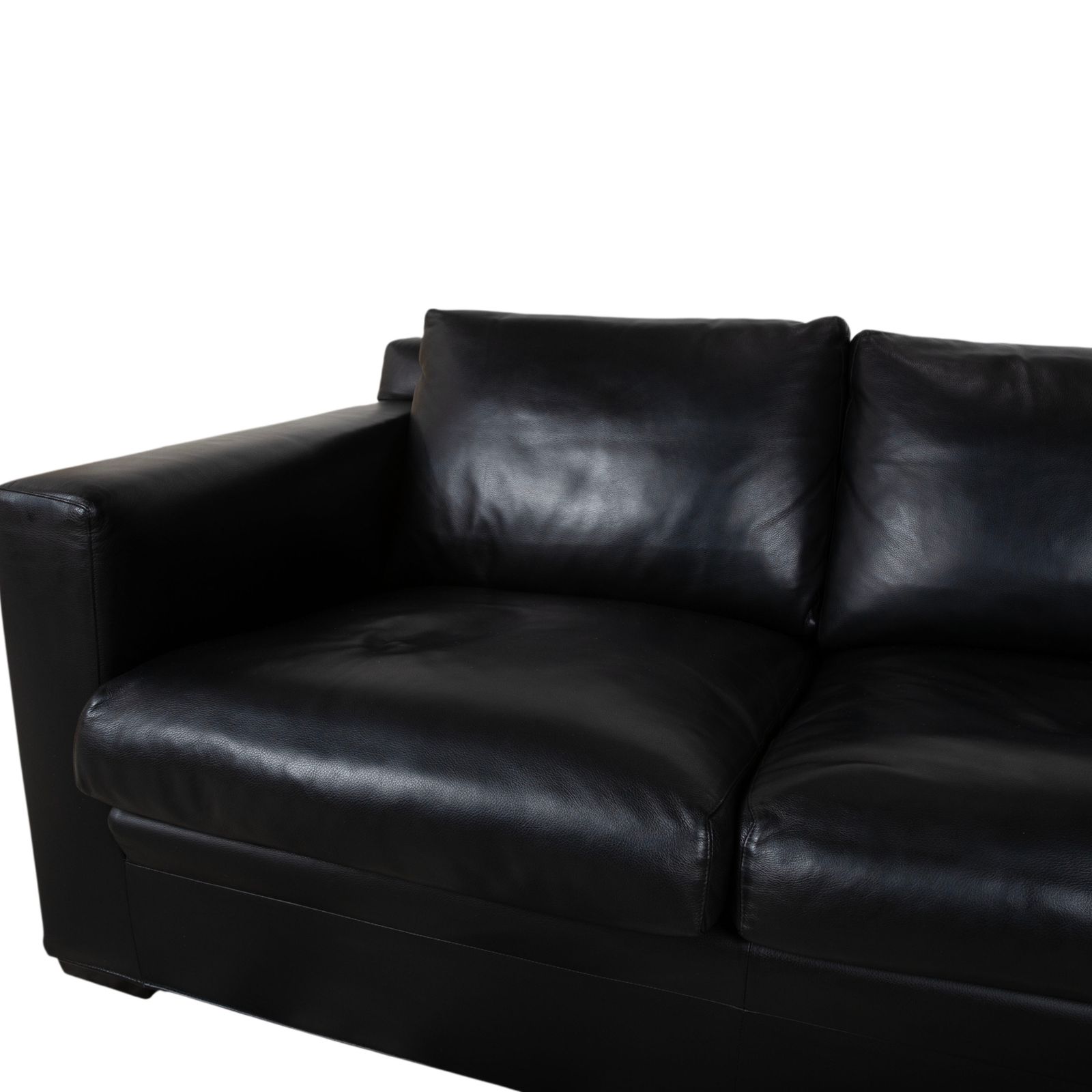 Canapé Minotti 3 places en cuir noir photo 4806.0