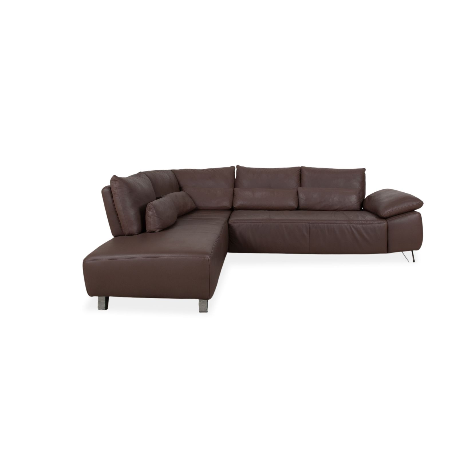 Musterring Mr680 Leather Corner Sofa Brown Manual Function photo vintage