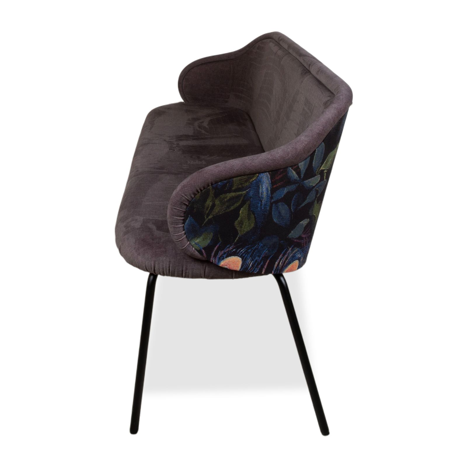 Mobilier Banquette Baroness Ona en tissu, brun gris à motifs photo