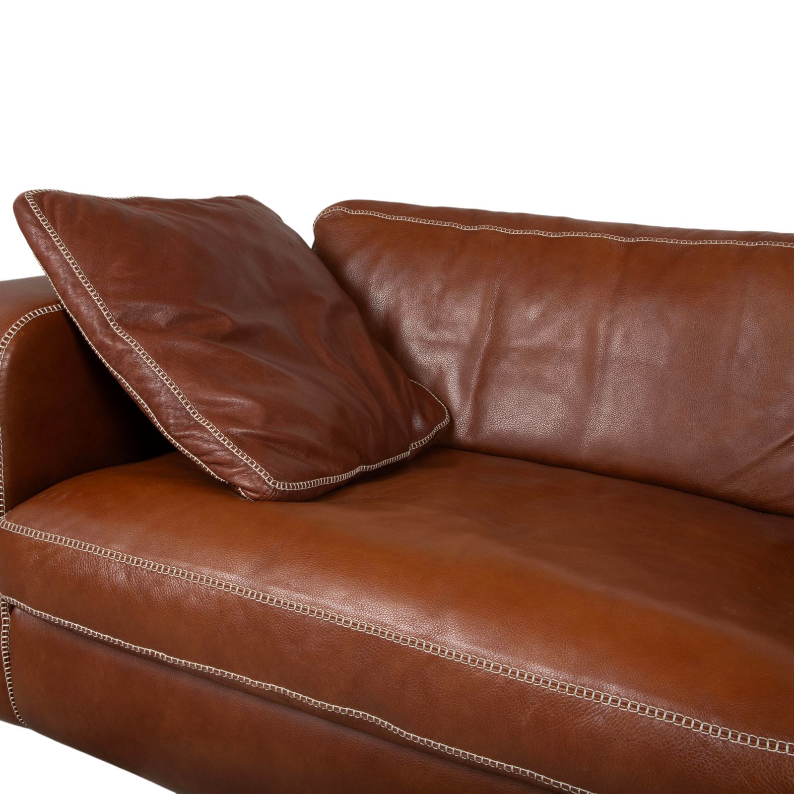 Machalke Valentino Leather Sofa Brown Three Seater photo for sale