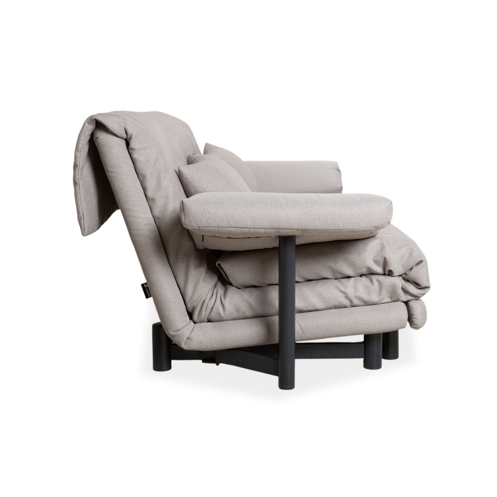 Canapé Ligne Roset Multy 3 places en tissu gris, avec fonction couchage photo vintage