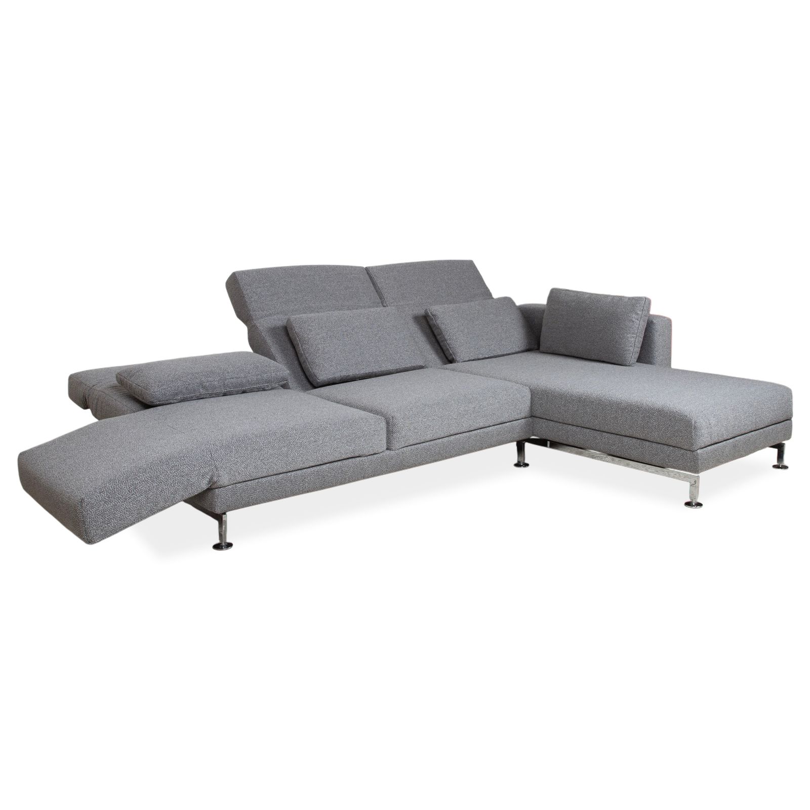 Brühl Moule Fabric Corner Sofa, Grey, Manual Reclining Function, Right Hand Chaise, Reupholstered In Glow 534 photo vintage