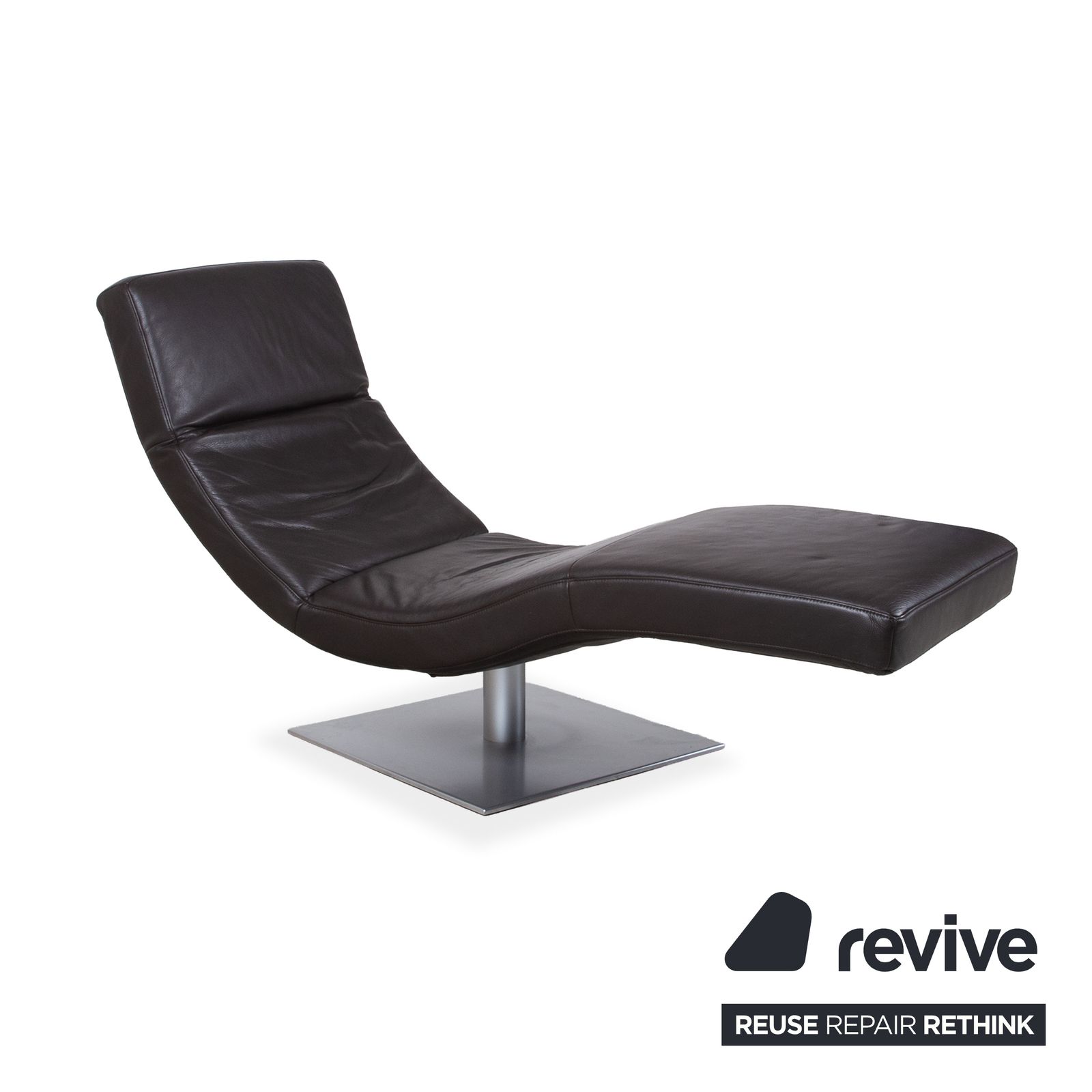 Willi Schillig Lounger en cuir brun, fonction manuelle photo vinterior