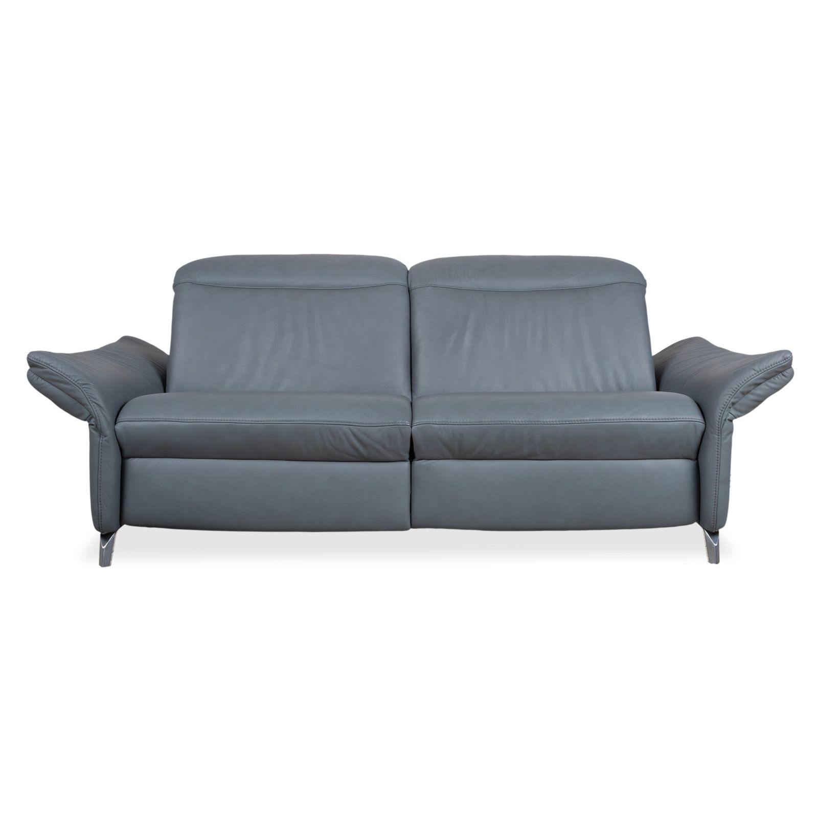 Canapé 2 places Himolla 1065 en cuir bleu-gris, fonction électrique