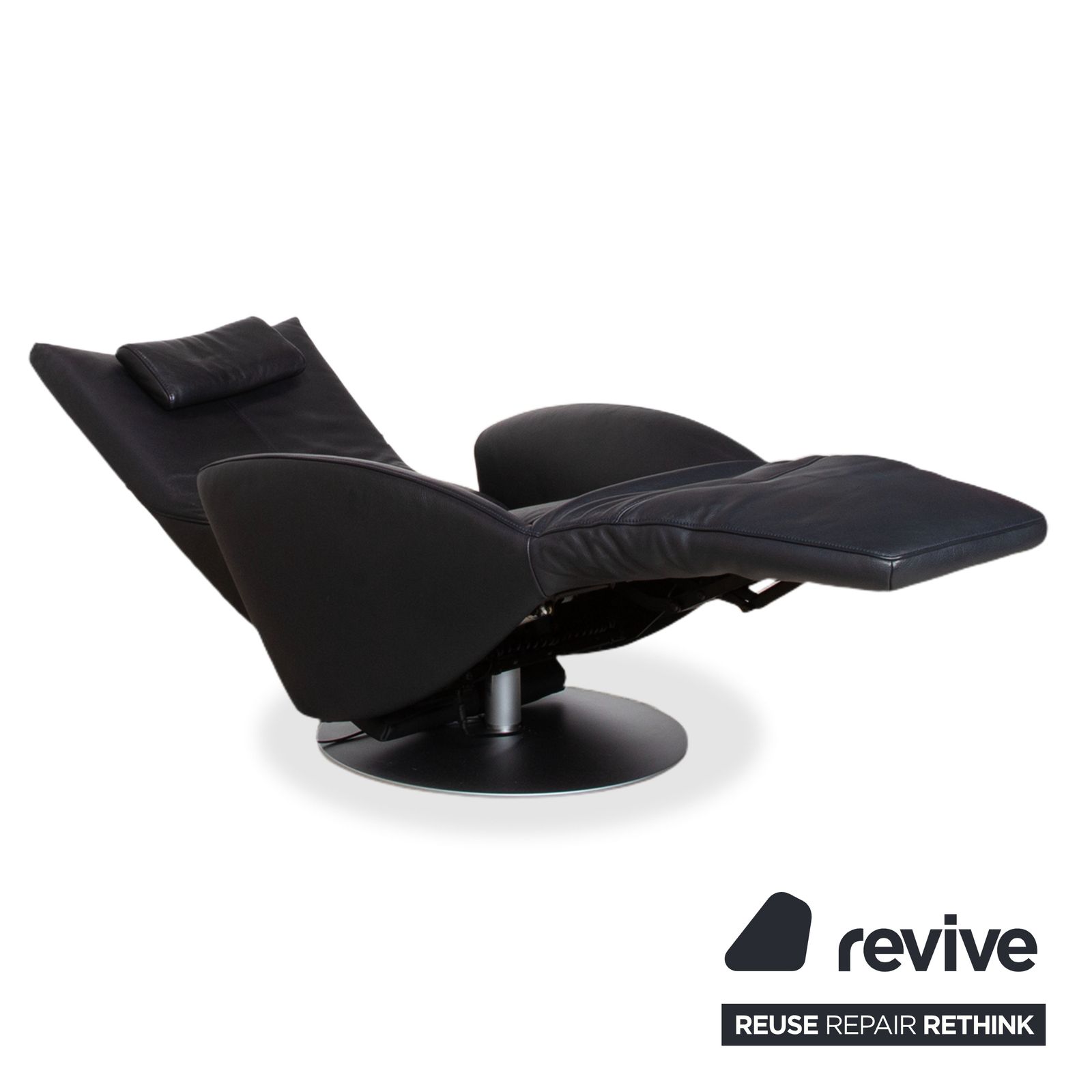 Fsm Mate Leren Fauteuil Donkerblauw Elektrische Functie Batterij Relaxfunctie photo Meubels
