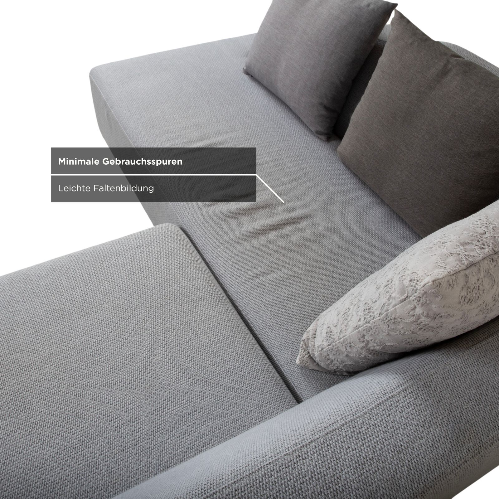 photo furniture Canapé d'angle Brühl Lady Bug en tissu gris, fonction manuelle