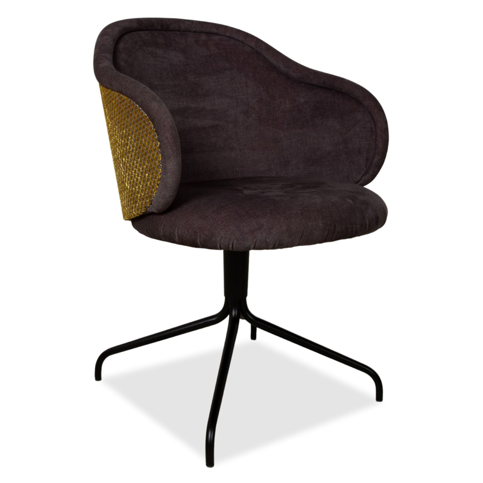 Lot de 4 chaises Freifrau Ona en tissu, marron et gris à motifs photo vinterior