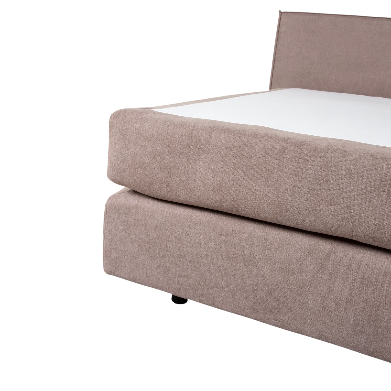 Lit à sommier tapissier Dayco Avalon en tissu gris beige photo Mobilier