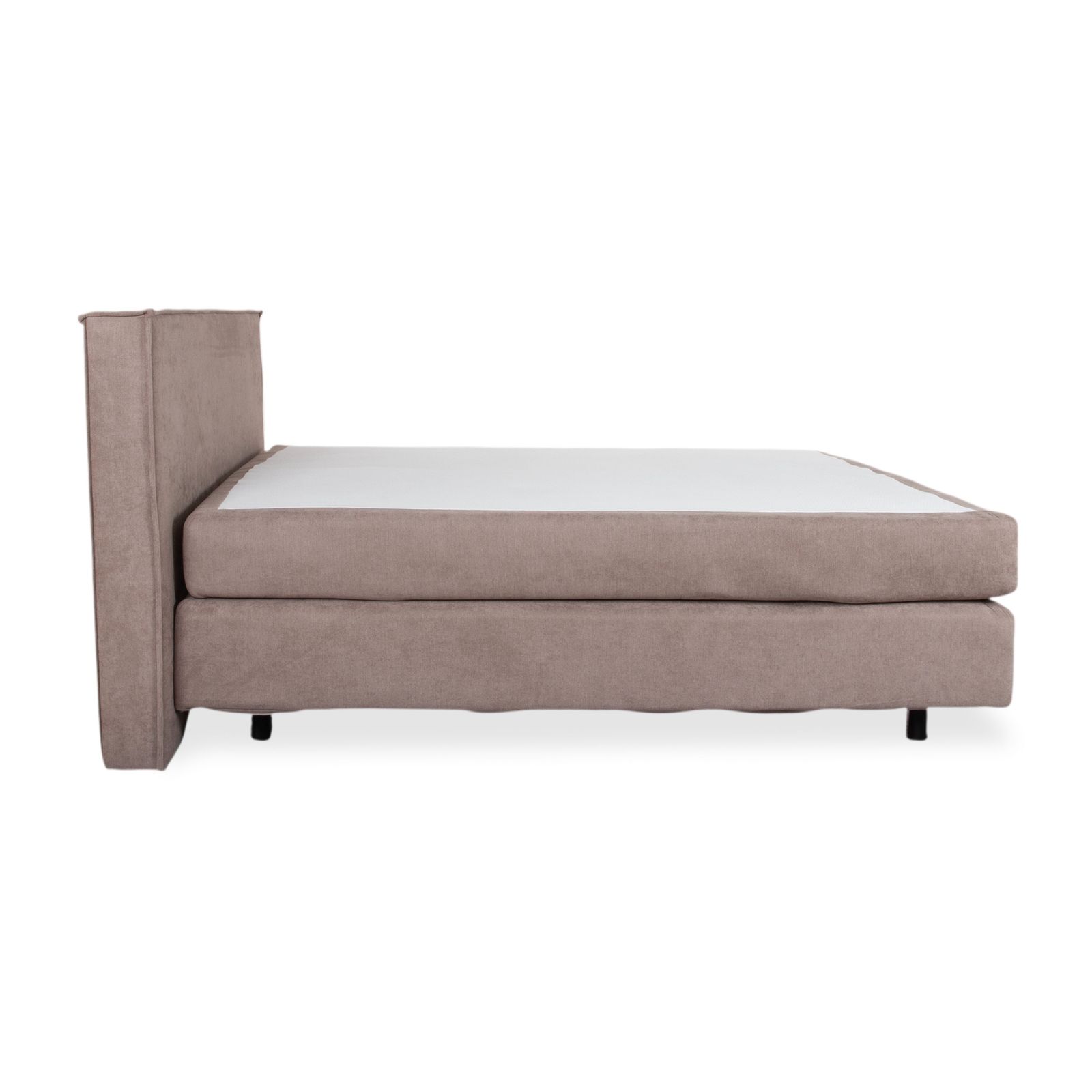 Lit à sommier tapissier Dayco Avalon en tissu gris beige photo vintage
