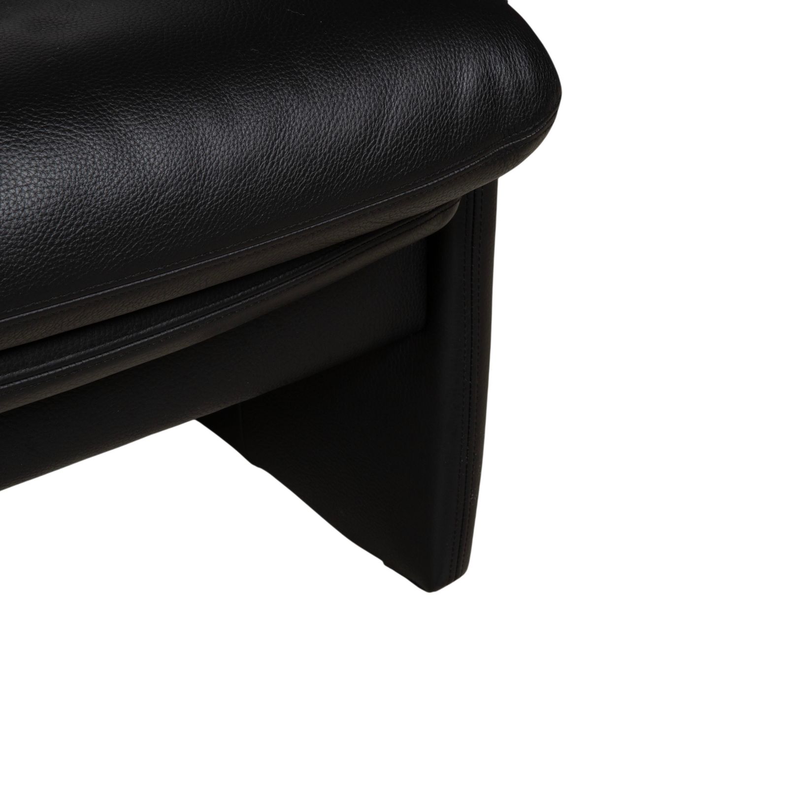 Erpo Lugano Leather Three Seater Black Manual Function Sofa photo buy