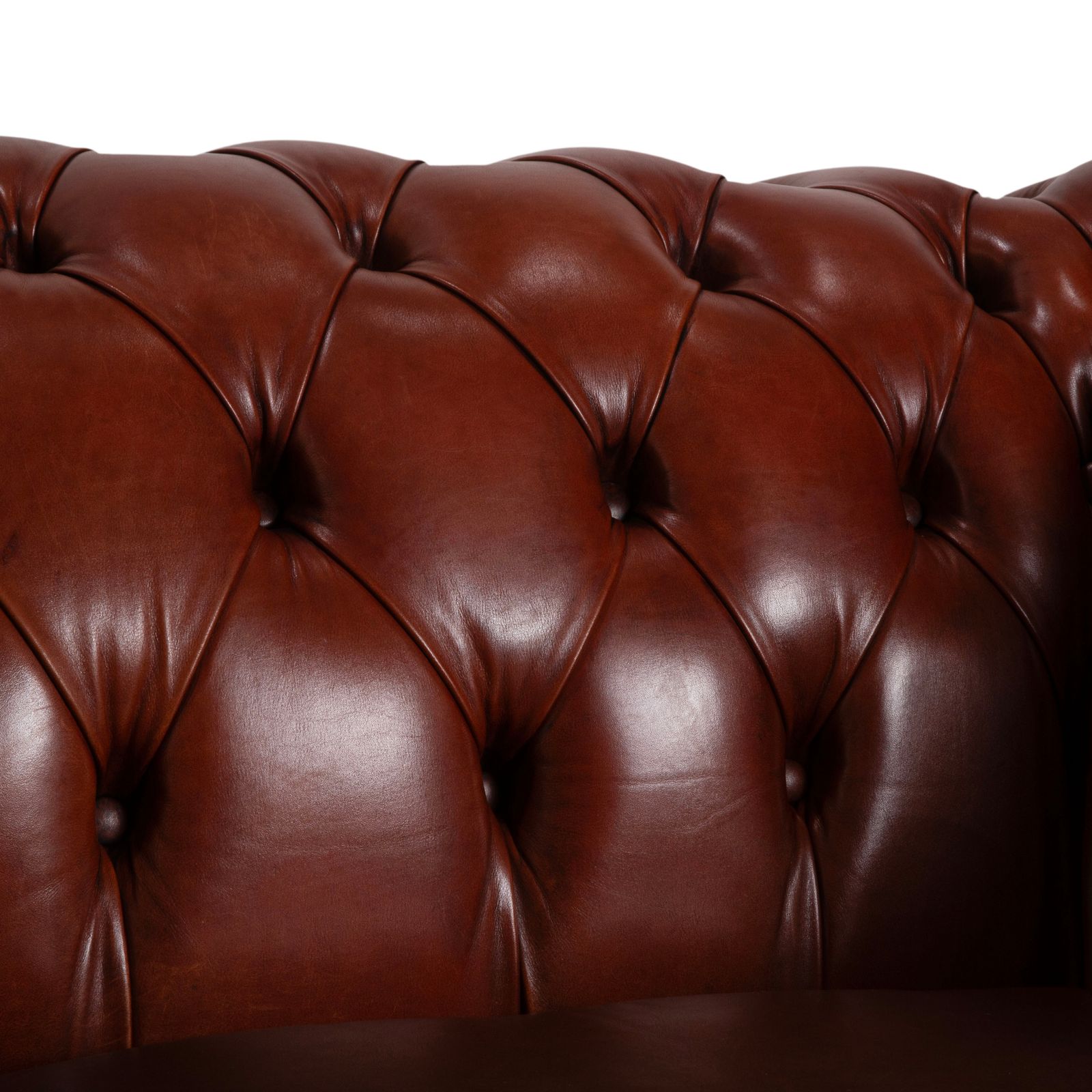 Canapé Chesterfield 3 places en cuir marron vintage photo vinterior