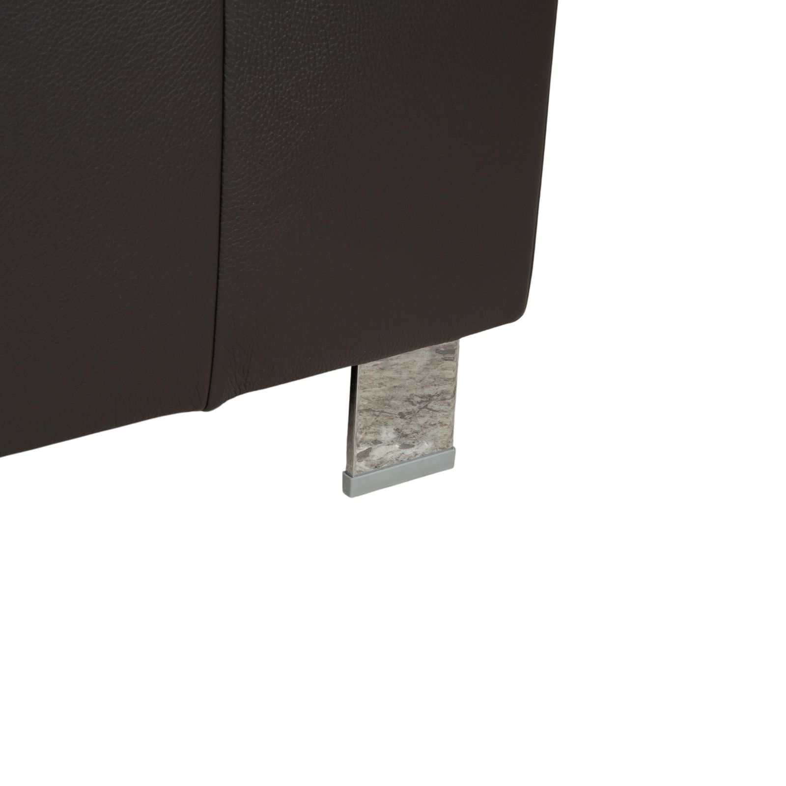 photo furniture Canapé d'angle Ewald Schillig Courage en cuir et chrome, gris anthracite, fonction manuelle