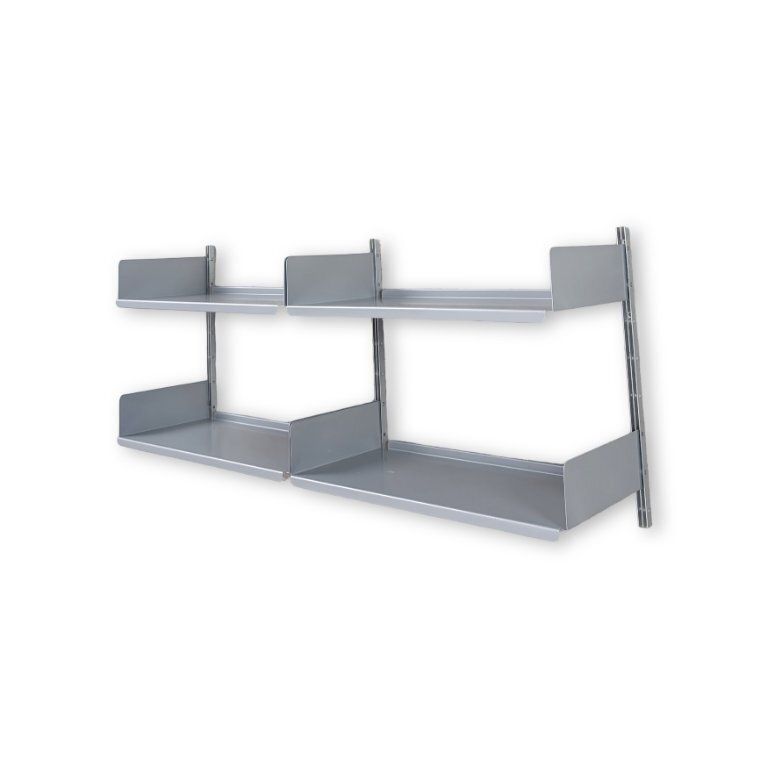 Bibliothèque murale Vitsoe 606 en aluminium, large, par Dieter Rams photo for sale