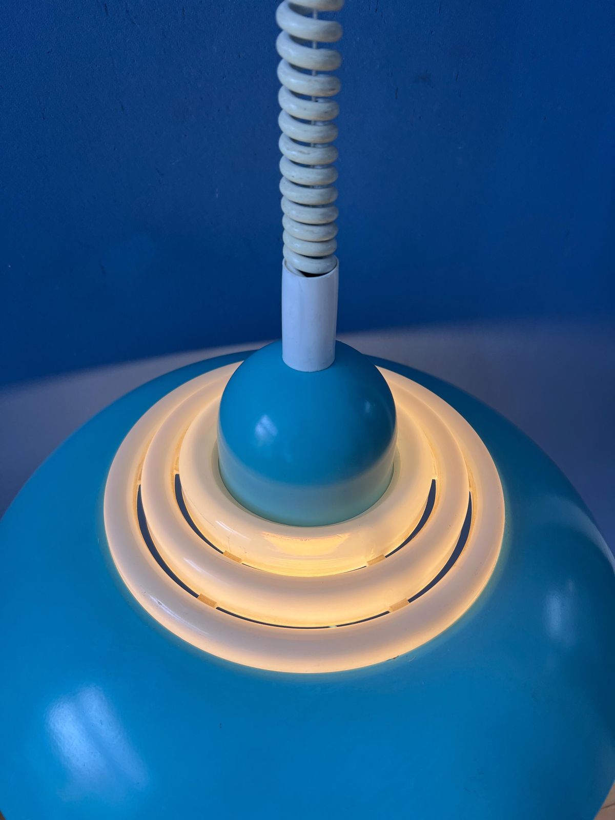 Blauwe UFO Space Age Hanglamp van Knud Christensen photo 290.0