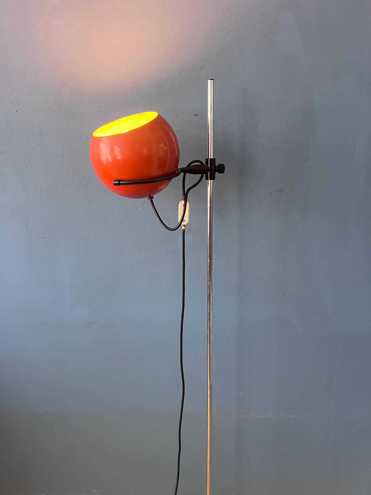 Mid-Century Oranje Eyeball Vloerlamp