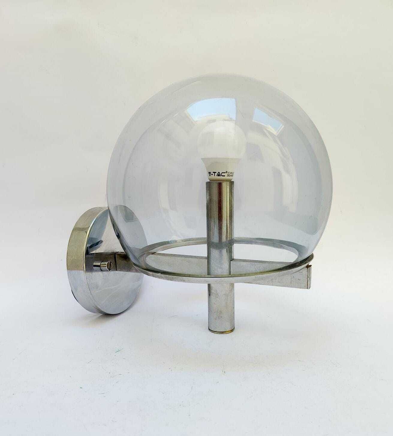 Gaetano Sciolari Vintage Space Age Design Chroom Bol Wandlamp photo Verlichting