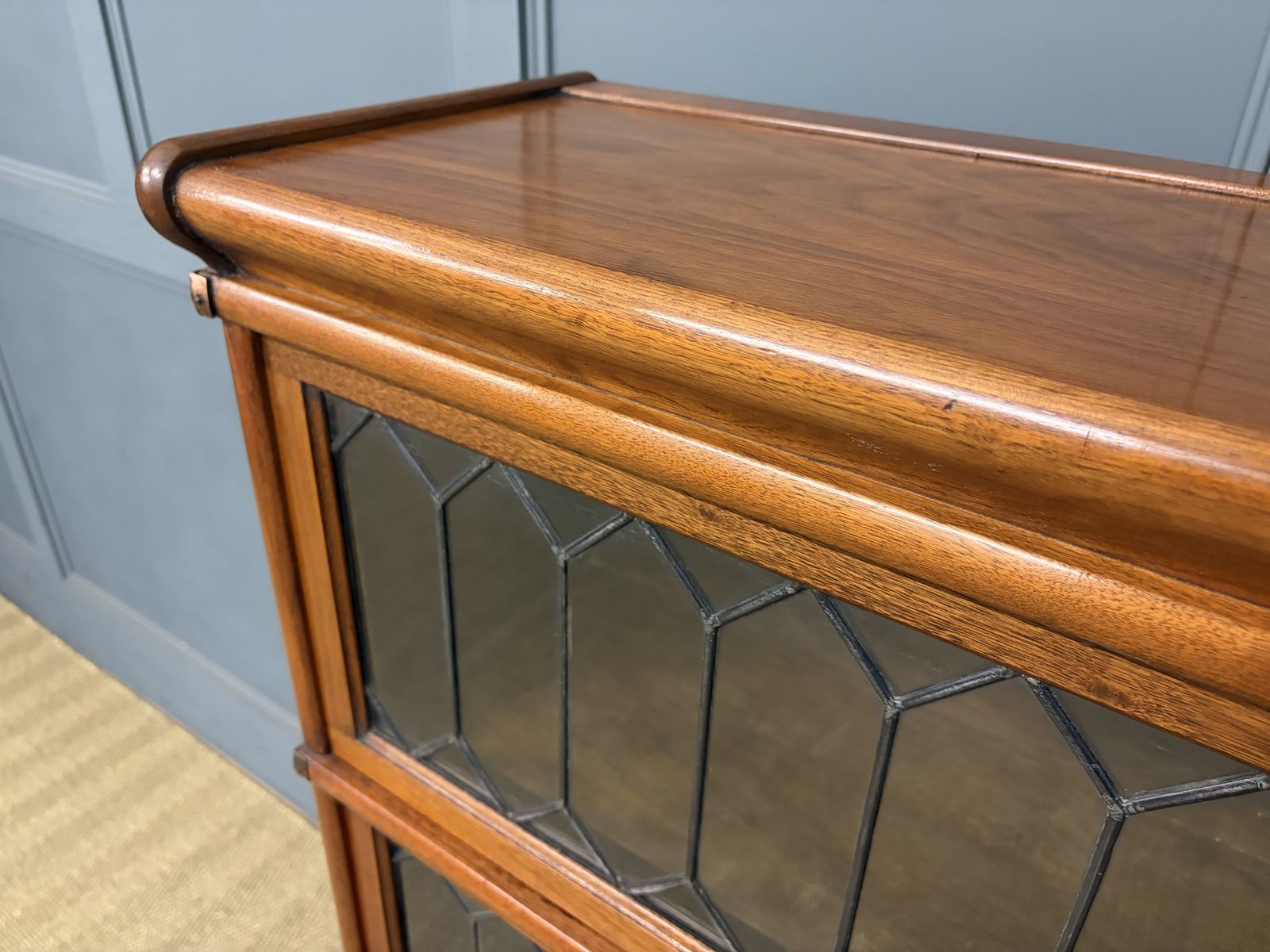 Walnut Globe Wernicke Stacking Bookcase photo for sale
