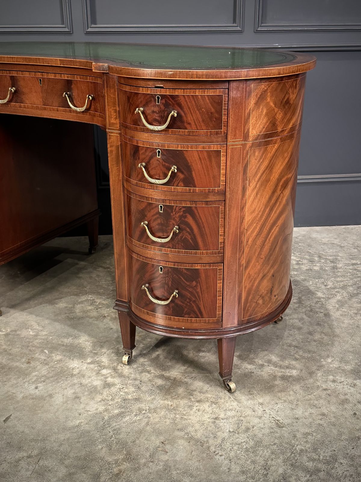 Edwardian Mahogany Kidney Shaped Desk photo buy