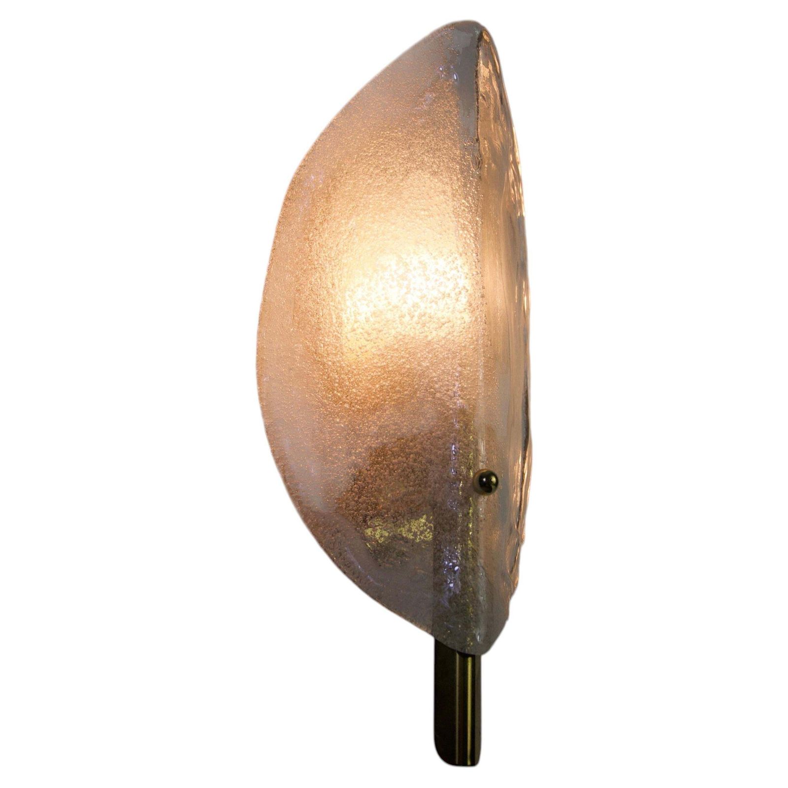 Wandlamp van messing en ijsglas door Kalmar Franken, Oostenrijk, jaren 1960