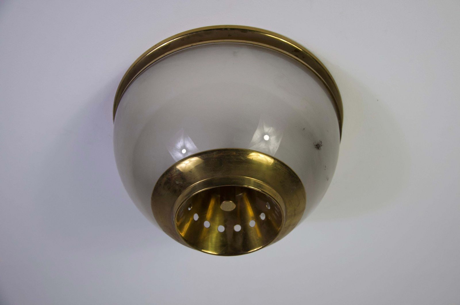 Lsp3 Brass And Glass Flush Mount By Luigi Caccia Dominioni For Azucena, 1960s photo furniture