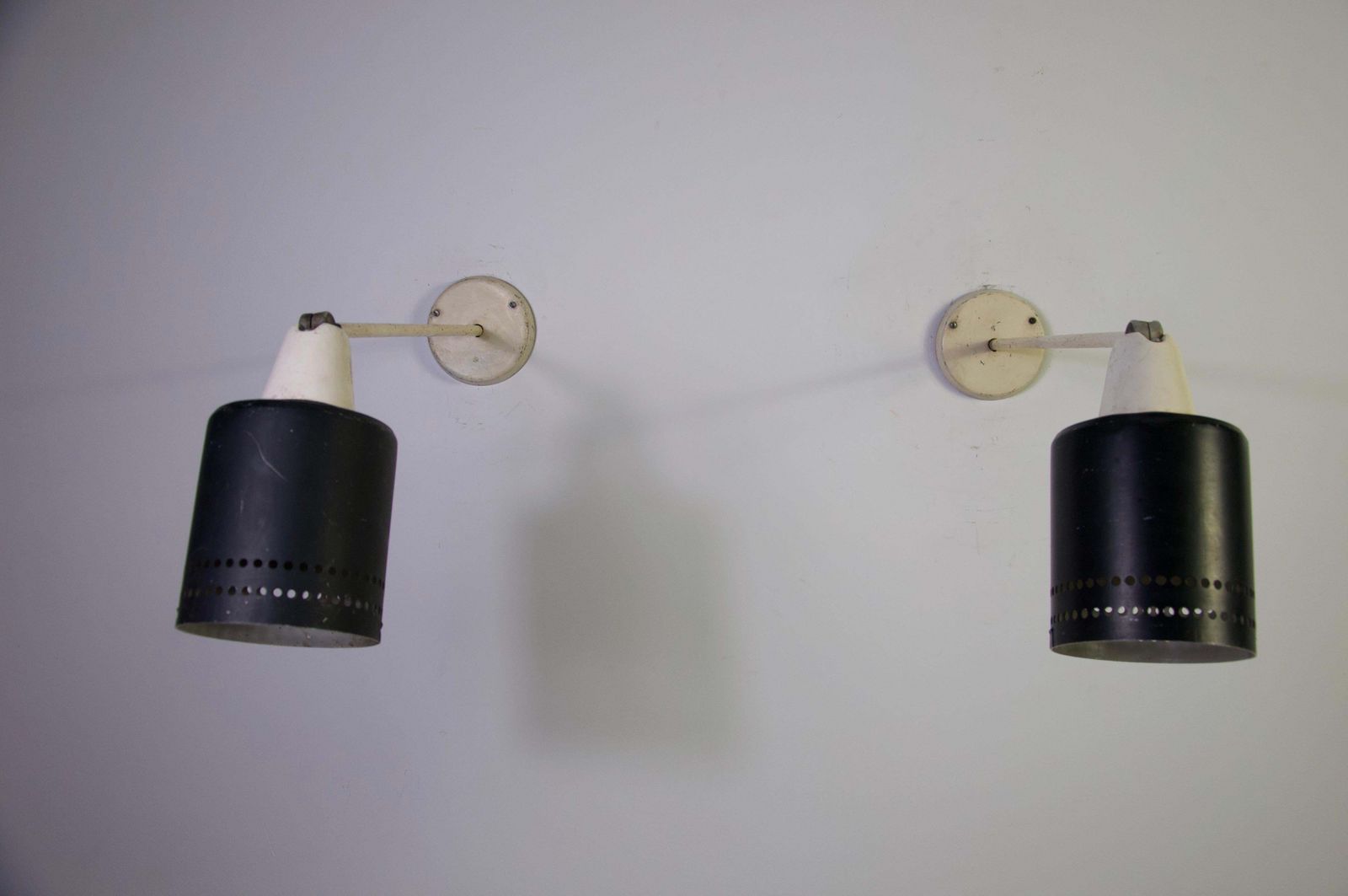 Pair Of Mid Century Modern Adjustable Metal Wall Lamps, Germany, 1950s photo vinterior