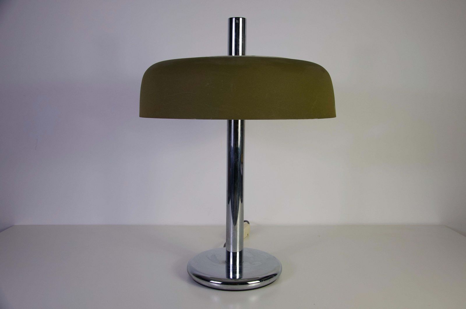 Hillebrand Chrome And Green Shade Table Lamp, 1960s, Germany photo furniture