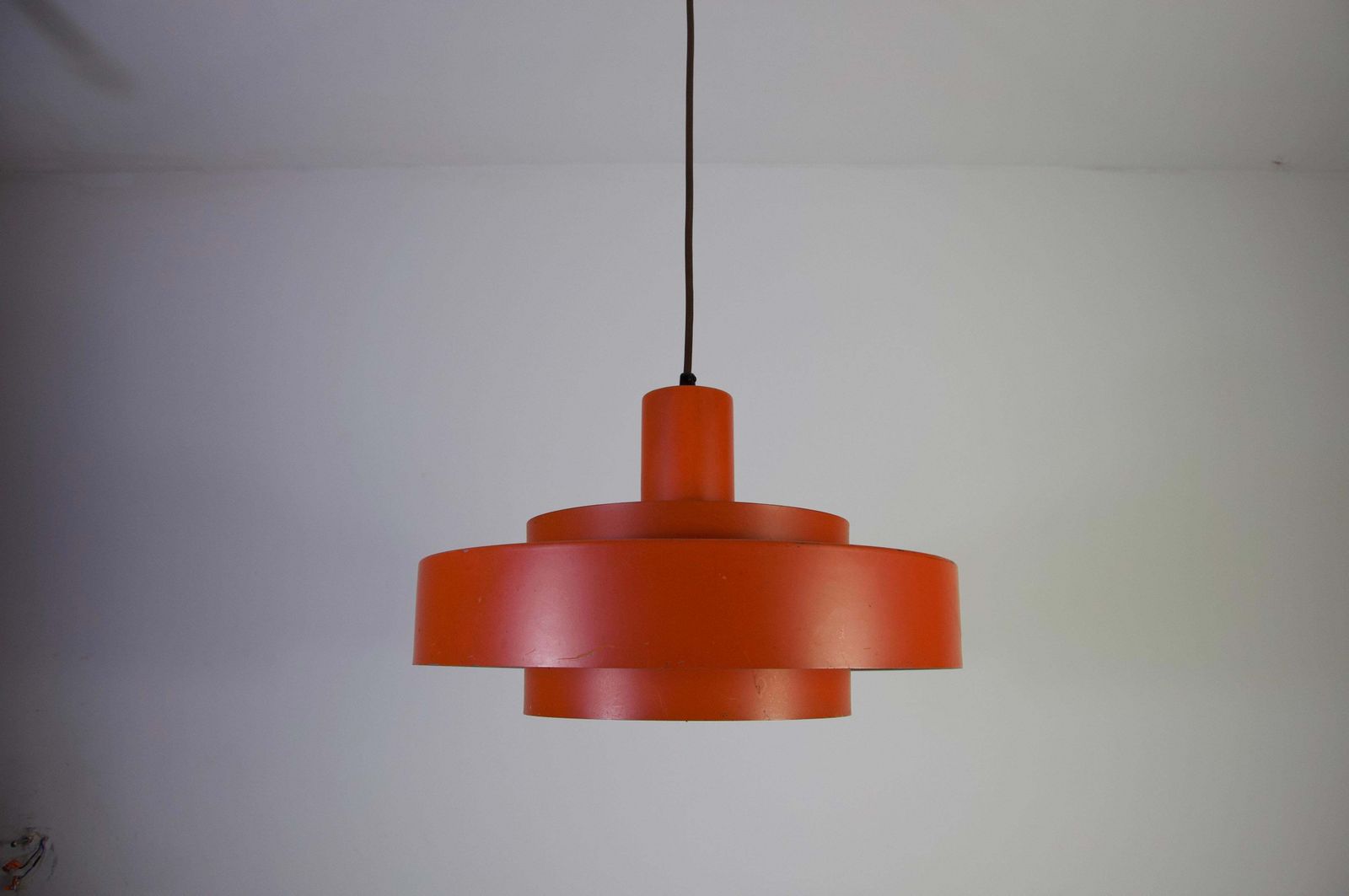 Red "Equator" Pendant Lamp By Fog & Morup, 1960s, Denmark photo for sale