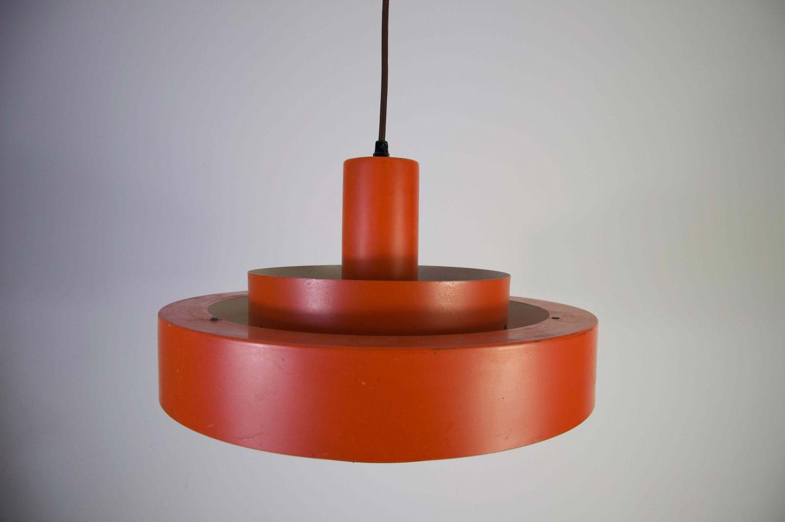 Rode "Equator" Hanglamp van Fog & Mørup, ca. jaren 1960, Denemarken photo Verlichting