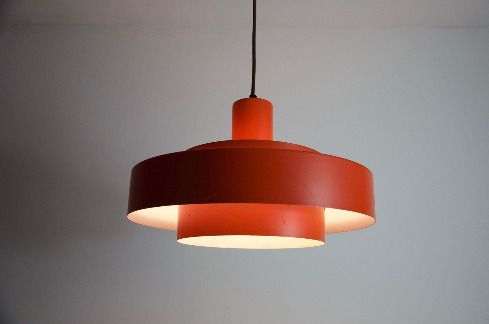 Lighting Red "Equator" Pendant Lamp By Fog & Morup, 1960s, Denmark photo
