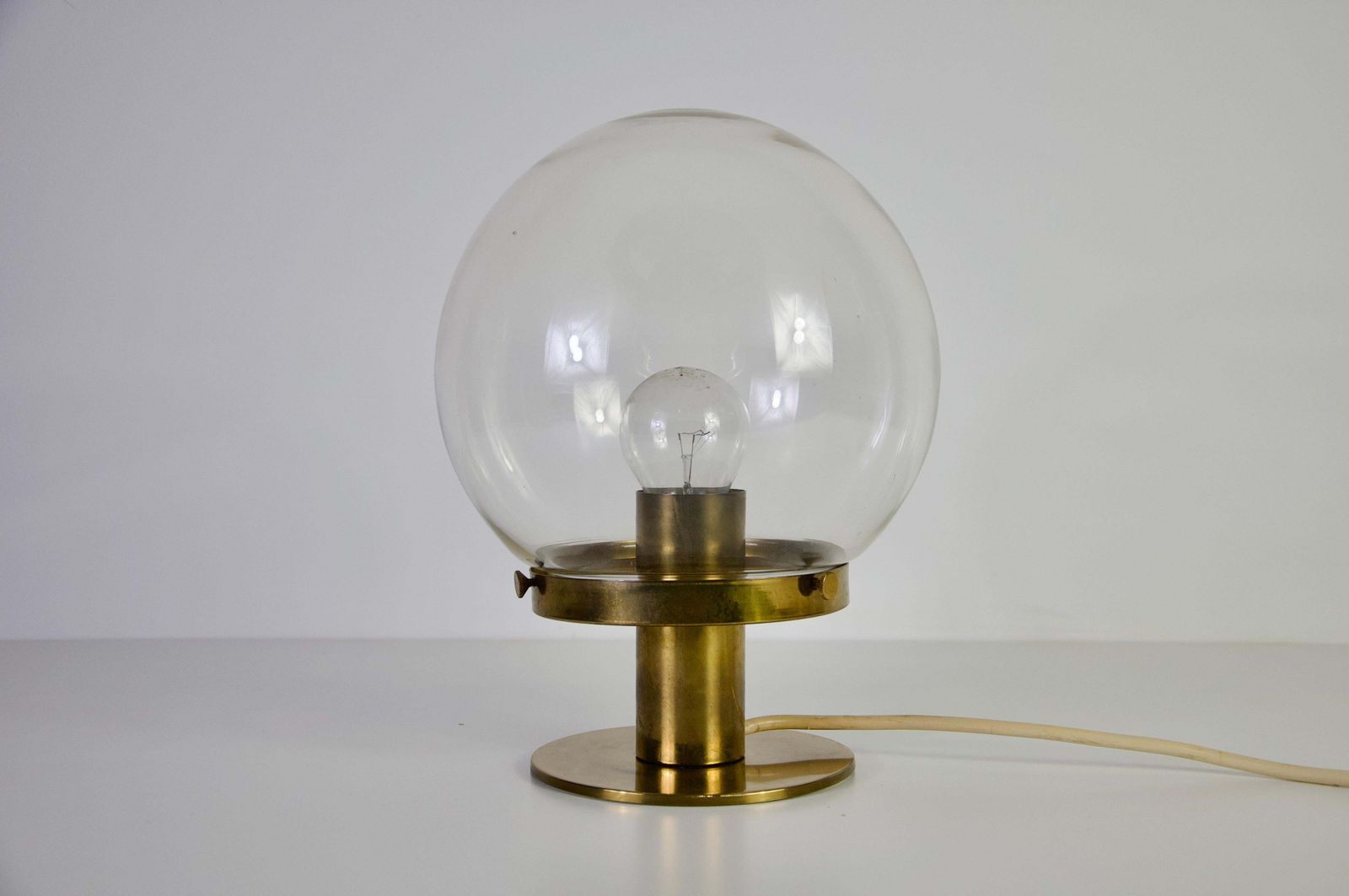 Mid Century Brass And Glass Table Lamp, 1960s, Germany photo for sale