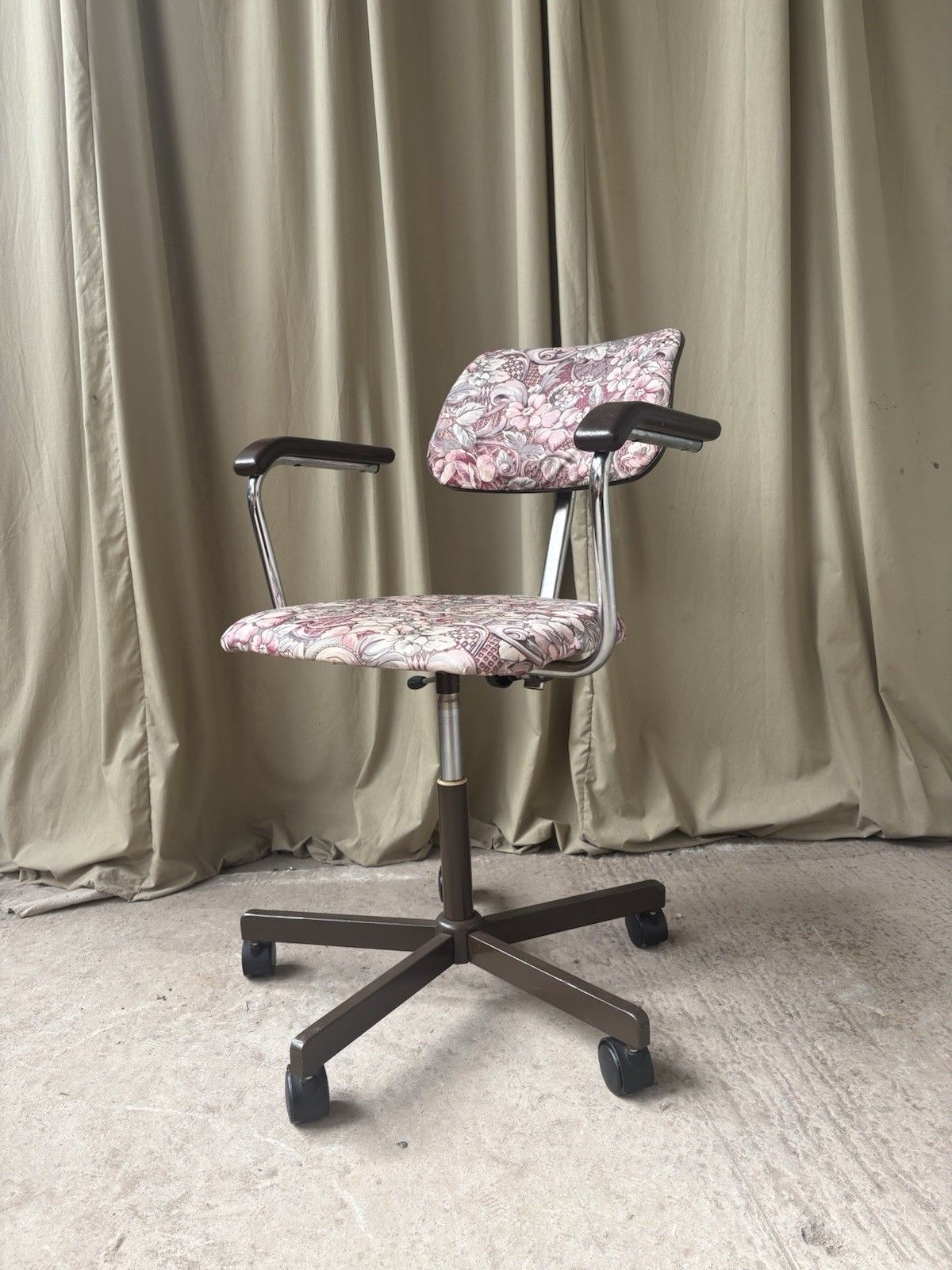 Vtg Mid Century 70s Desk Office Chair Danish Scandi Modernist R1215 photo furniture
