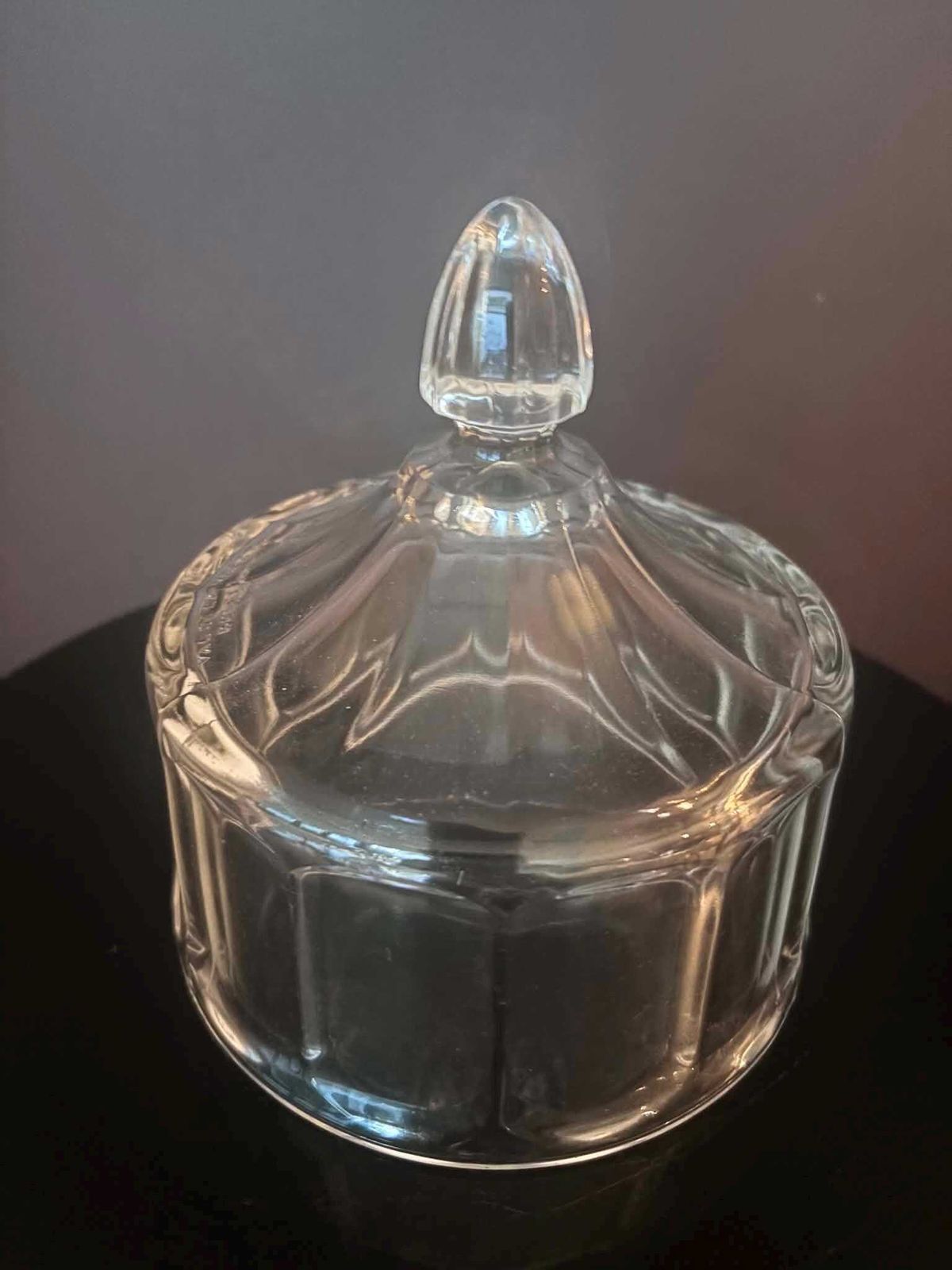 photo vinterior Vintage Val Saint Lambert Molded Crystal Cheese Dome With Lid Belgian Crystal Butter Cover Mid Century Modern Glass Cloche Vsl Belgium 1950s