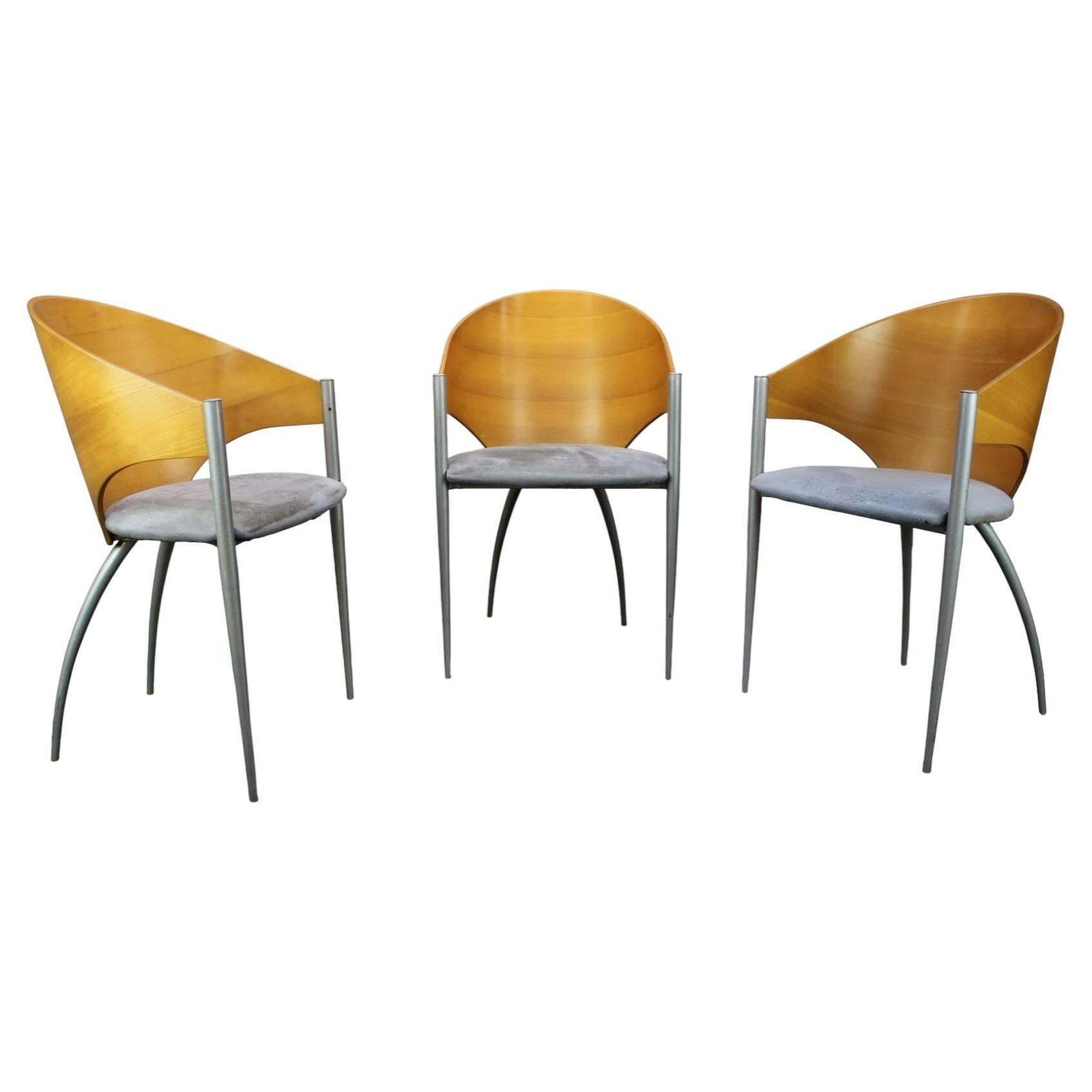Lot de trois chaises de salle à manger Cattelan Italia, Italie, vers les années 1980