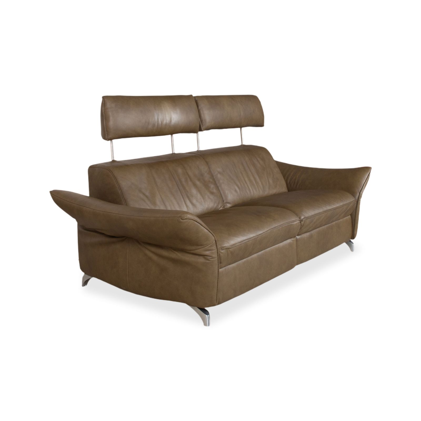 Canapé 3 places Himolla 1926 en cuir marron taupe, fonction électrique/manuelle photo Mobilier
