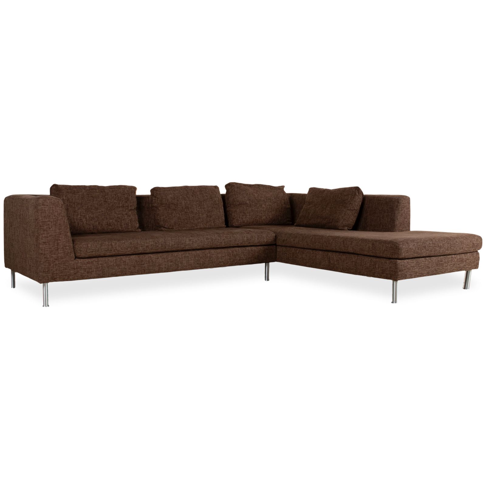 Canapé d'angle Ewald Schillig Domino en tissu marron