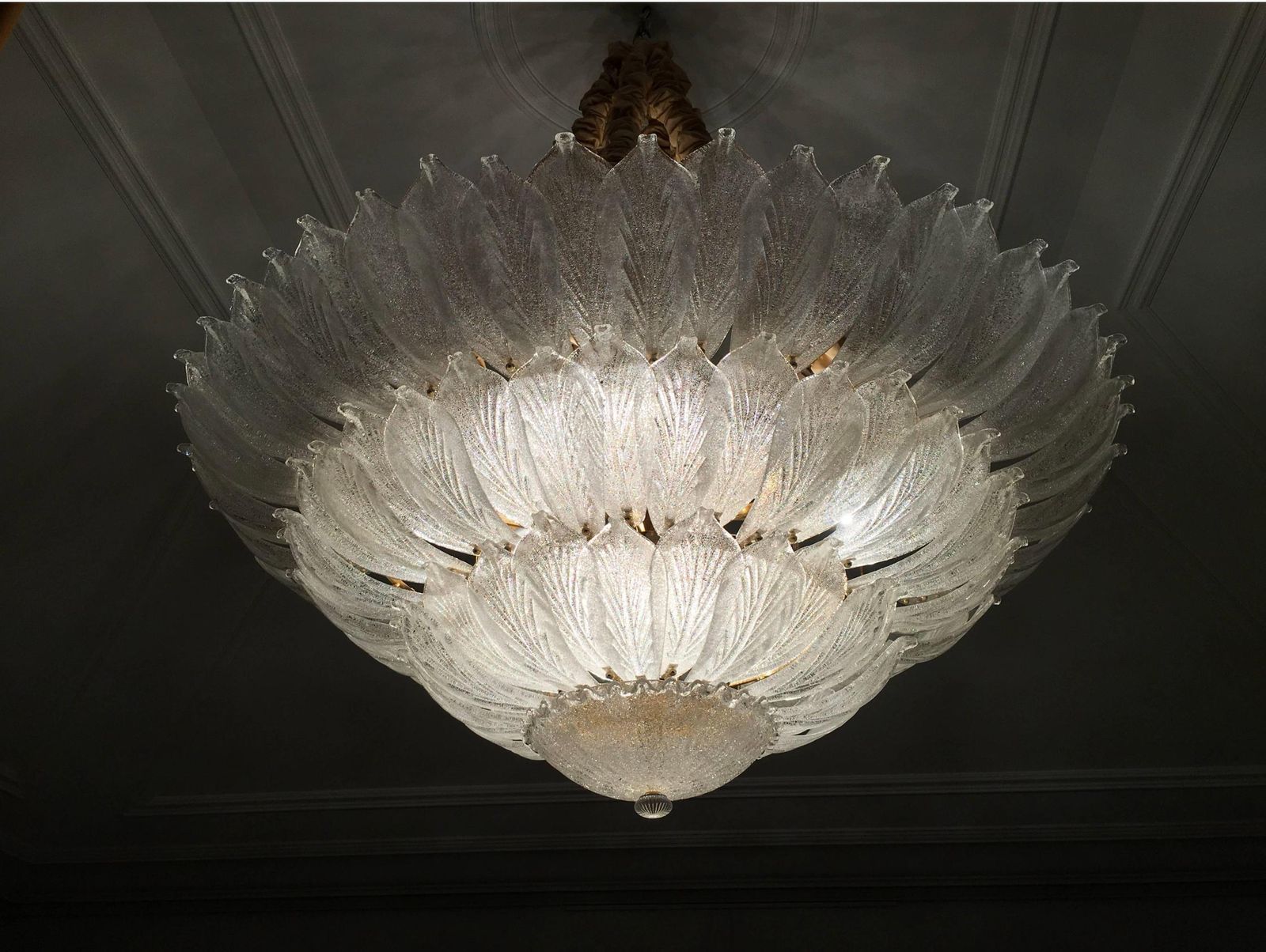 Spectacular Venetian Murano Ceiling Light photo vintage