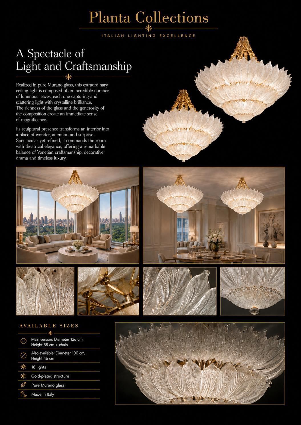 photo vinterior Spectacular Venetian Murano Ceiling Light