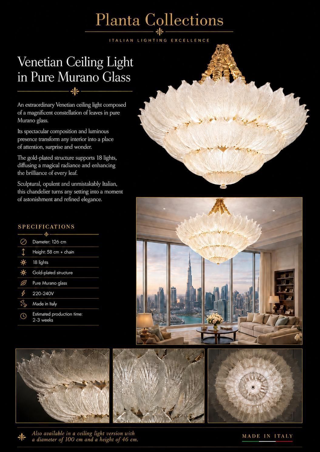 photo buy Spectacular Venetian Murano Ceiling Light