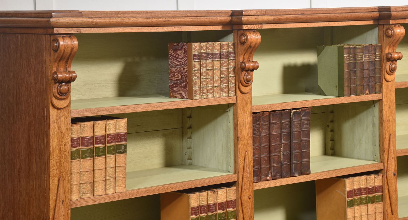 photo for sale Large 19th Century Oak Open Bookcase