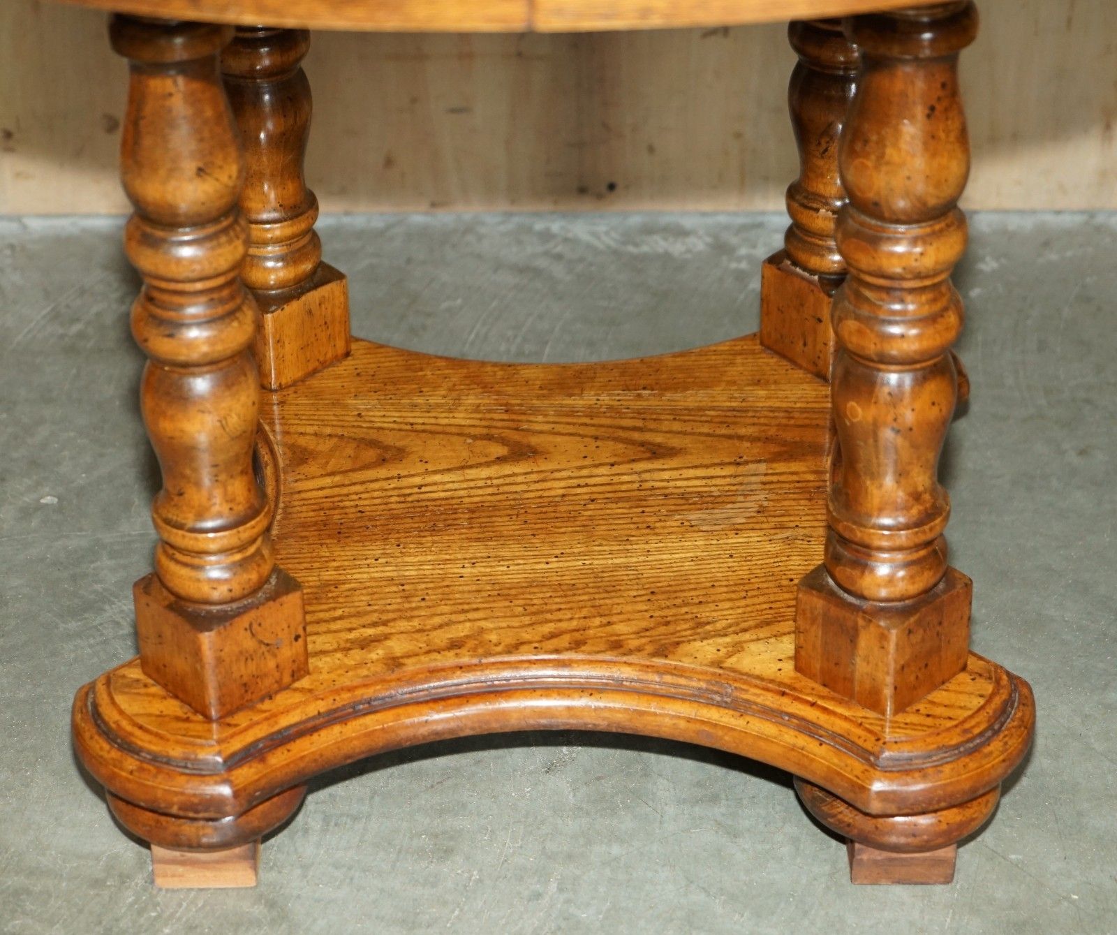 photo for sale X4 Round Parquetry Topped English Oak And Hardwood Dining Or Occasional Tables