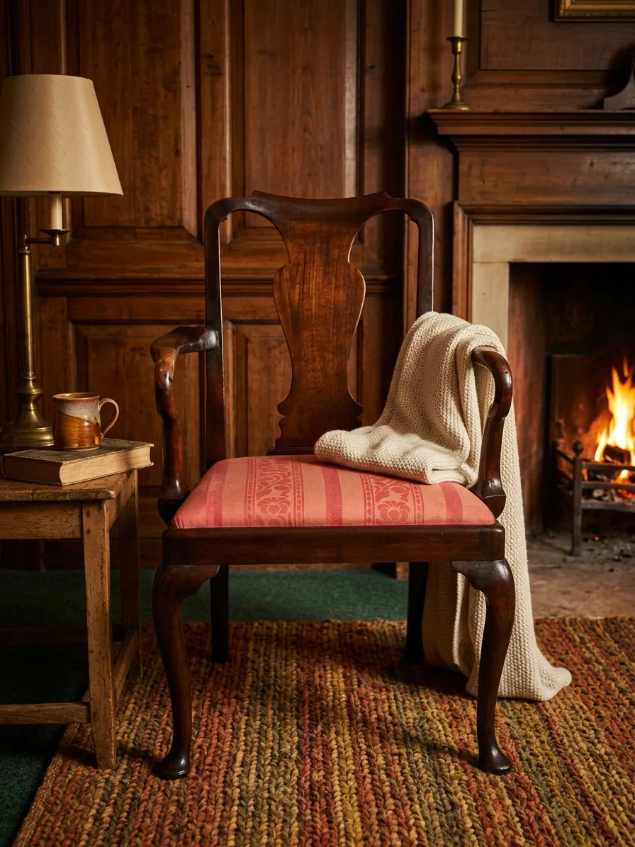 Antique Queen Anne Style Chair photo for sale