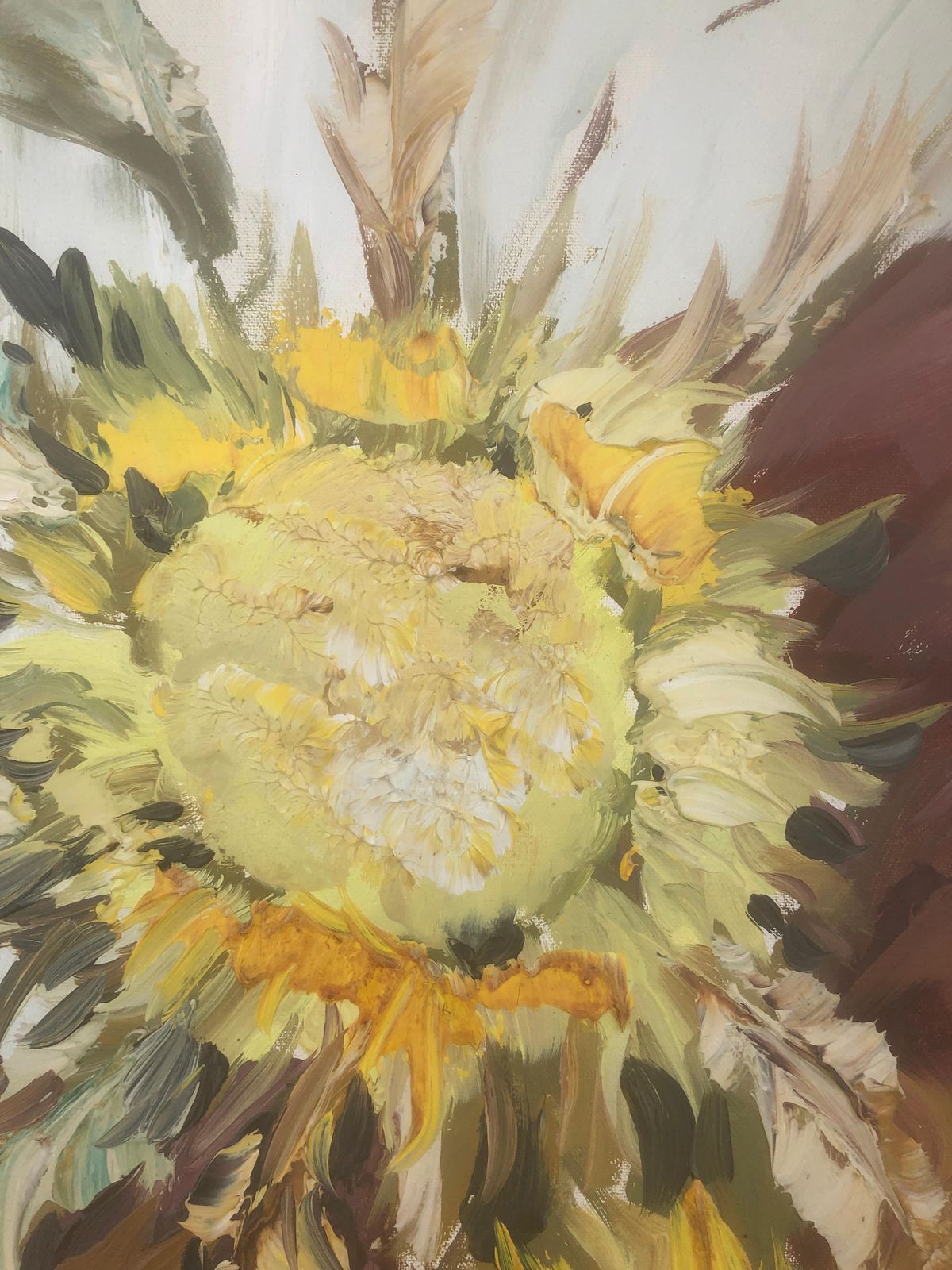 Josep Miquel Serrano – Mediterraan stilleven met zonnebloemen, expressionistisch olieverfschilderij, ca. 1965 photo 600.0