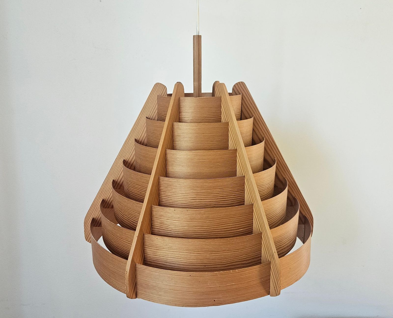 Zeldzame grote houten hanglamp, Mid-Century, Hans Agne Jakobsson, Zweden, jaren 1960 photo buy