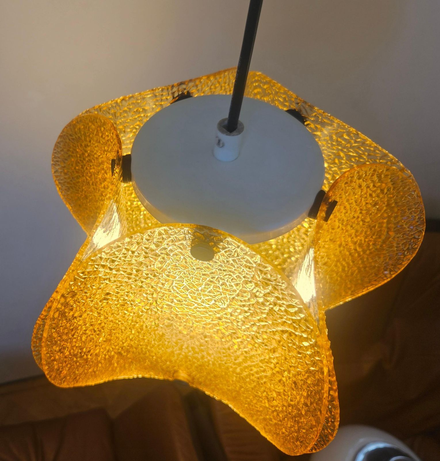 450.0 Very Rare Midcentury Glass Pendant, Germany, 1960s photo